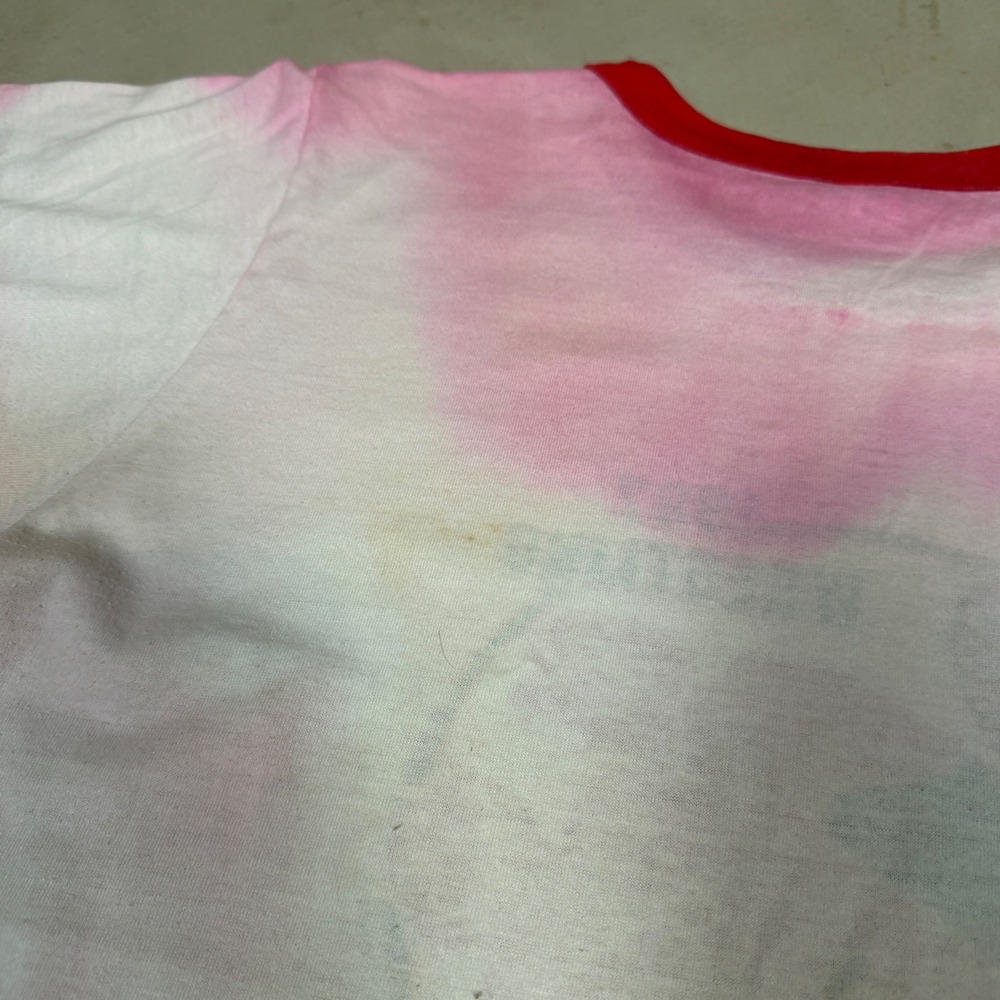 Vintage 1987 Champion MHSAA Wrestling tye dye Ringer T-Shirt XL Pink White 80s - Picture 5 of 7